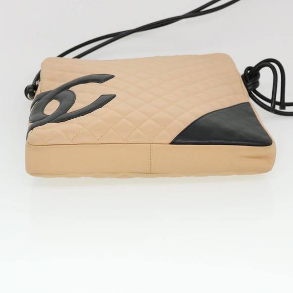 CHANEL Cambon Line Shoulder Bag Caviar Skin Beige CC Auth am4027 - Picture 5 of 16